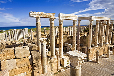 Ruins of the Theatre of Leptis Magna Archaeological Site, Libya, Africa