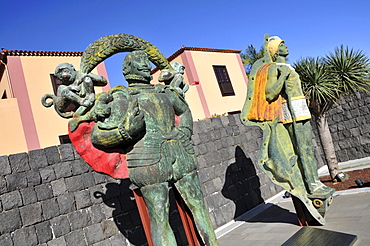 Statues at the Pyramides de Gueimar, Tenerife, Canary Isles, Spain, Europe
