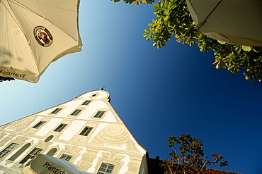 Low angle view of Benediktbeuren Abbey, Benediktbeuern, Upper Bavaria, Bavaria, Germany