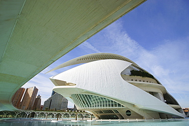 Opera at Ciudad de las Artes y las Ciencias, City of Arts and Sciences, designed by Santiago Calatrava, Valencia, Spain, Europe