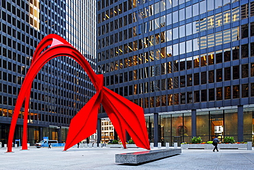 Alexander Calder sculpture The Flamingo, Federal Plaza Square, Chicago, Illinois, USA