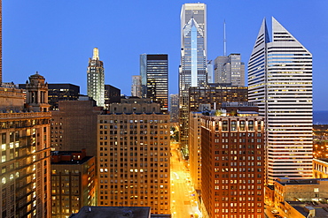 Downtown Chicago with State Street, Chicago, Illinois, USA