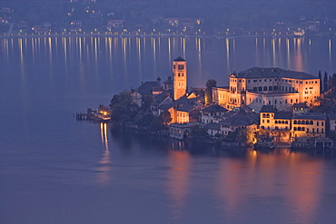 Isola San Giulio and Basilica di S.Giulio, Lake Orta, Piedmont, Italy