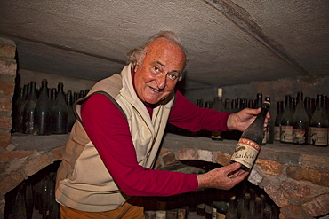 Giacomo Vico in his wine cellar, Canale, Roero, Piedmont, Italy