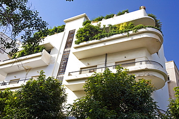 View at original Bauhaus building, Emile Zola Street, Tel Aviv, Israel, Middle East