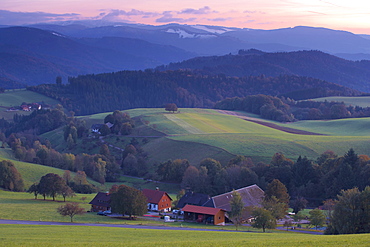 Village of St. Peter with abbey, Autumn, Southern Part of Black Forest, Black Forest, Baden-Wuerttemberg, Germany, Europe