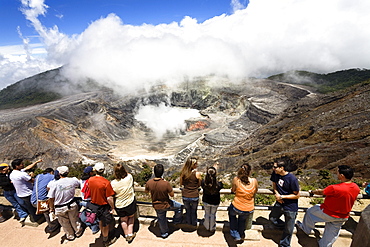 Crater of Poas Volcano, Poas National Park, Costa Rica, Central America