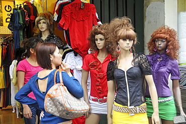 Shopping in the old town of Hanoi, Vietnam