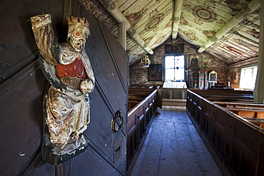 Interior view of the chapell Ulvoen Gamla Kapell, Hoega Kusten, Vaesternorrland, Sweden, Europe