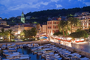 Little harbour of Hvar at dusk, Croatia