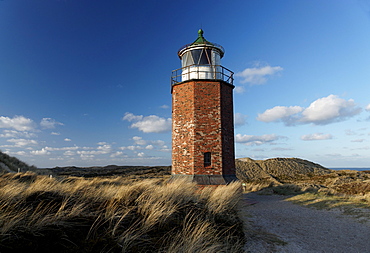 Nature Reserve Dune Countryside on Red Cliff in Kampen, Rotes Kliff lighthouse, Sylt, Schleswig-Holstein, Germany