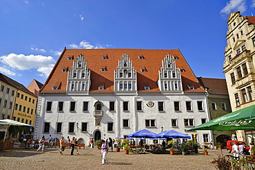 Town hall at market place at the old town, Meissen, Saxony, Germany, Europe