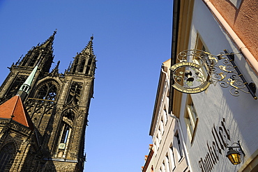 Meissen cathedral and Domkeller at the old town, Meissen, Saxony, Germany, Europe