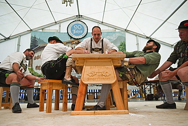 Competition, Alpine Finger Wrestling Championship, Antdorf, Upper Bavaria, Germany