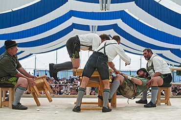 Competition, Alpine Finger Wrestling Championship, Antdorf, Upper Bavaria, Germany