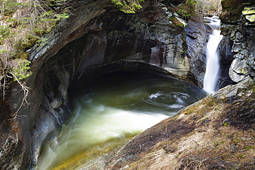 Waterfall and pool, Malta River, Malta Valley, Hohe Tauern National Park, Kaernten, Austria