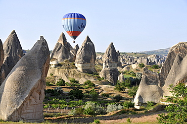 ballooning in the valley of Goereme, Cappadocia, Anatolia, Turkey