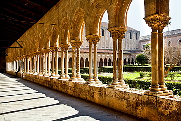 Cloister, Cathedral, Monreale, Palermo, Sicily, Italy