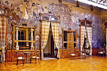 Art deco hall, Hotel Villa Igiea, Palermo, Sicily, Italy