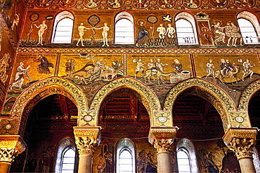 Mosaic, Cathedral, Monreale, Palermo, Sicily, Italy