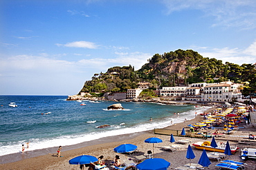 Beach, Mazzaro, Taormina, Sicily, Italy