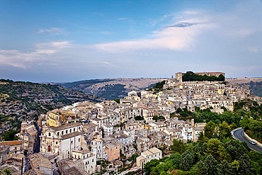 View from Santa Maria delle Scale towards Ragusa Ibla, Ragusa, Sicily, Italy