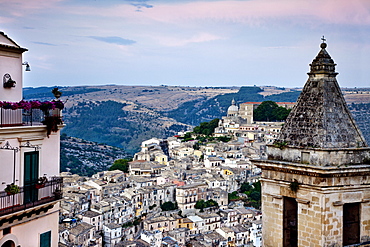 View from Santa Maria delle Scale towards Ragusa Ibla, Ragusa, Sicily, Italy