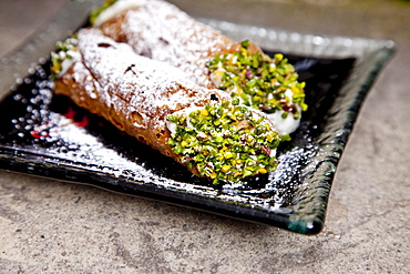 Sicilian speciality, Canoli, Antica Dolcaria Bonajuto, Modica, Sicily, Italy