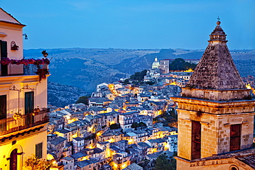 View from Santa Maria delle Scale towards Ragusa Ibla, Ragusa, Sicily, Italy