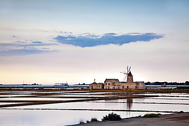 Windmill, Saline Infersa, Marsala, Sicily, Italy