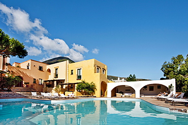 Pool, Hotel Signum, Malfa, Salina Island, Aeolian islands, Sicily, Italy