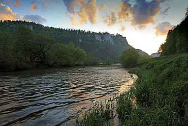 Werenwag castle, Upper Danube nature park, Danube river, Baden-Wuerttemberg, Germany