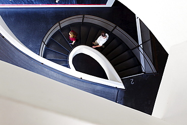 Staircase in the Kiasma Nykytaiteen Museum, Museum for contenporary art, Helsinki, Finland