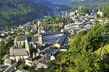 Vew over Berchtesgaden, Berchtesgadener Land, Upper Bavaria, Bavaria, Germany