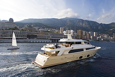 Luxury yacht in Monaco harbor, Monte Carlo, Monaco