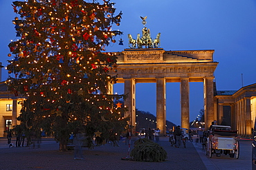 Christmas tree near Brandenburg Gate, Berlin, Germany