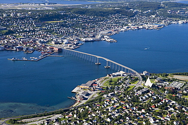 View from Storsteinen Mountain, Tromso, Troms, Norway, Europe