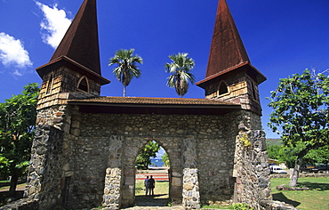 The cathedral of Taiohea on the island of Nuku Hiva, French Polynesia