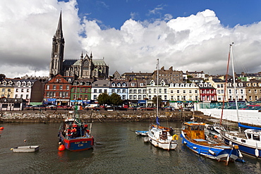 View at boats at harbour, Cobh, County Cork, Ireland