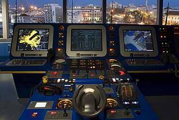 Instruments on bridge of cruiseship Silver Spirit, Cadiz, Andalucia, Spain, Europe