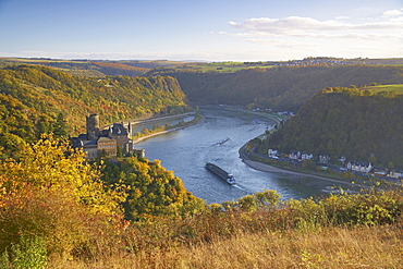 Katz castle near St.Goarshausen and the Loreley, Cultural Heritage of the World: Oberes Mittelrheintal (since 2002), Mittelrhein, Rhineland-Palatinate, Germany, Europe