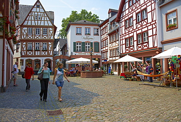 Half-timbered house at Kirschgarten, Old City, Mainz, Rhenish Hesse, Rhineland-Palatinate, Germany, Europe