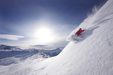 Skier, Symphony Bowl, Whistler, British Columbia, Canada