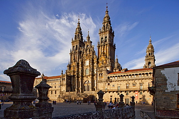 Cathedral of Santiago de Compostela, Plaza Obradoiro, Camino Frances, Way of St. James, Camino de Santiago, pilgrims way, UNESCO World Heritage Site, European Cultural Route, province of La Coruna, Galicia, Northern Spain, Spain, Europe