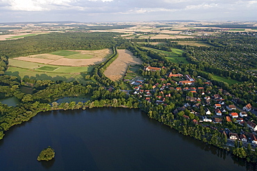 Riddagshausen Abbey monastery and lake near Brunswick, Lower Saxony, Germany