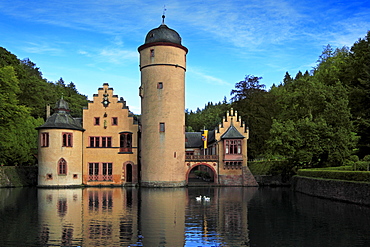 Mespelbrunn Castle, Mespelbrunn, Spessart, Franconia, Bavaria, Germany