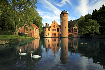 Mespelbrunn castle, Mespelbrunn, Spessart, Bavaria, Germany