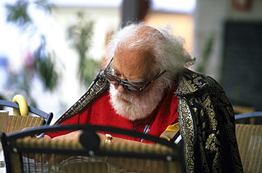 Local man in a restaurant in Izola, Slovenia