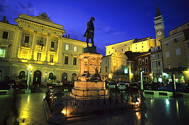 Tartini Square in Piran, Slovenia