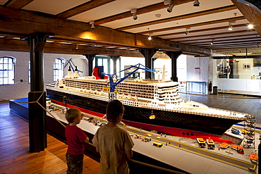 Model boat at International Maritime Museum Hamburg, Hanseatic city of Hamburg, Germany, Europe